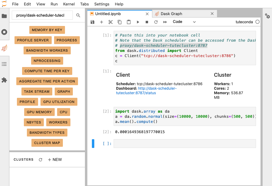 jupyterlab dask calculation