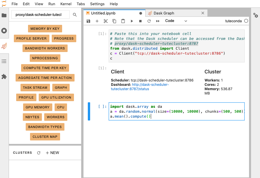 jupyterlab dask calculation