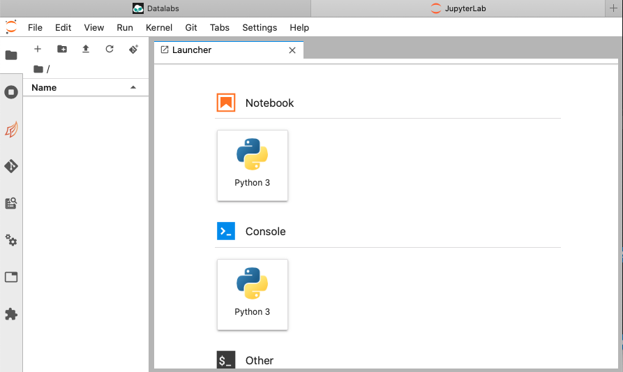 JupyterLab launcher