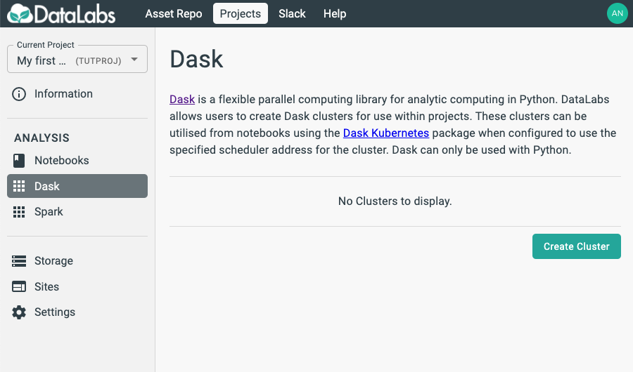 project dask page