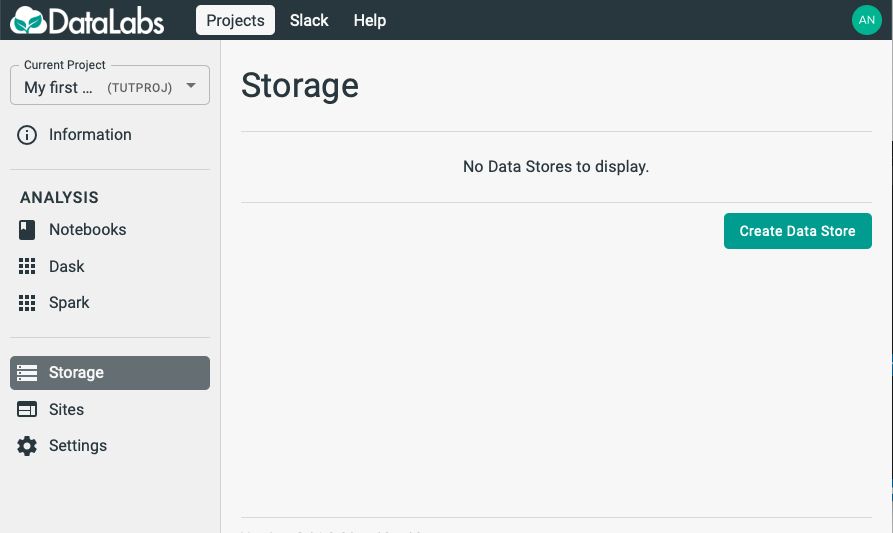 project storage page